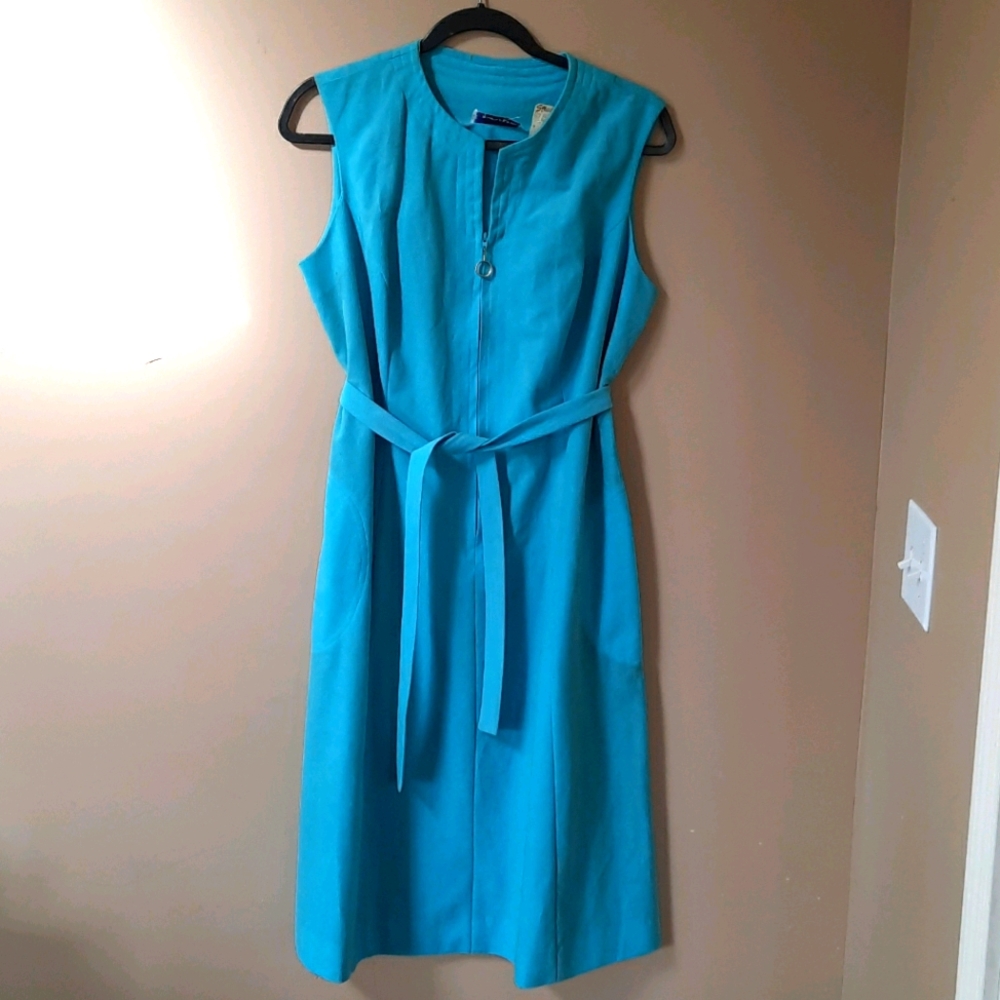 Vintage suede like blue dress